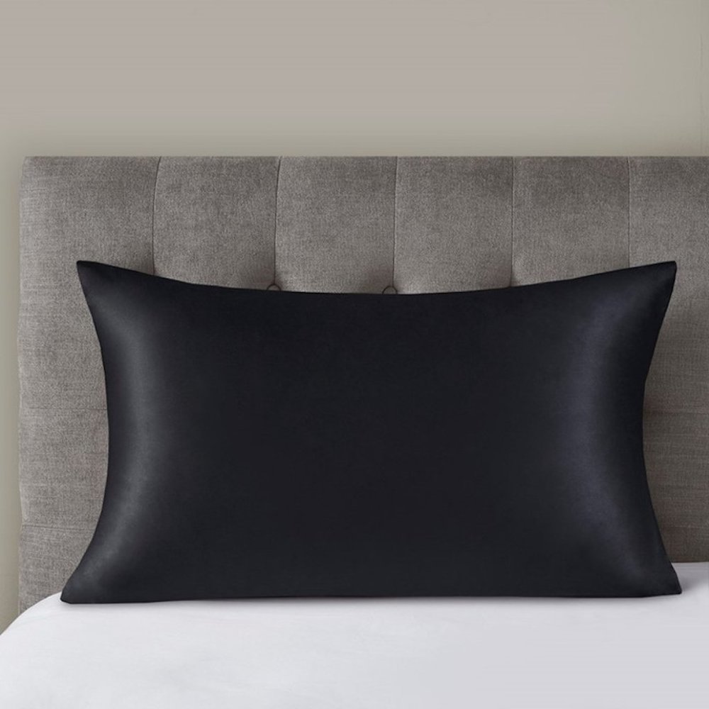 Madison Park Black Silk 100% Mulberry Standard or Queen Pillowcase